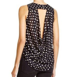 Amanda Uprichard Black Polka Dot Top Size Small